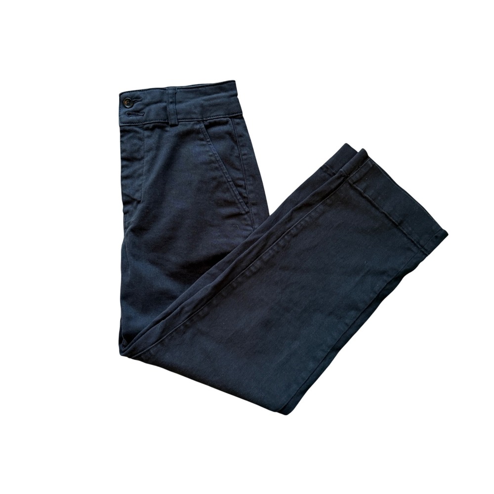 Everlane Straight Leg Crop Pant Black High Rise Cotton Twill Size 4